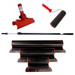 Set 3 gletiere profesionale inox Ergoplast 25, 40, 60 cm cu telescopic