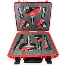 Set spacluri inox profesionale monobloc 5 buc cu geanta, razuitor Olejnik