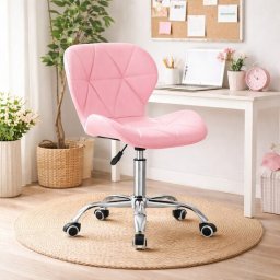 Scaun de birou Artool Avola, rotativ, reglabil, piele ecologica, roz