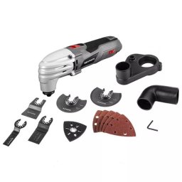 Multitool oscilant Graphite 250 W cu accesorii, geanta si aspirare praf