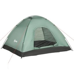 Cort de camping pentru 2 persoane, cu geanta de transport, verde, 206x185x120 cm