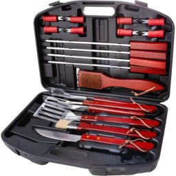 Set ustensile pentru gratar si barbecue din inox, 19 piese, cu geanta, Strend Pro Grill