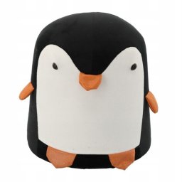 Taburet pentru copii model pinguin, textil moale, 28x34 cm, Chomik