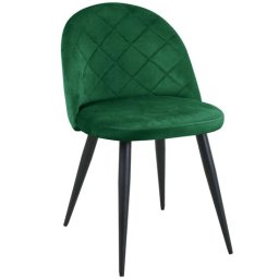 Scaun pentru bucatarie si living Akord Brandy, catifea verde, metal negru