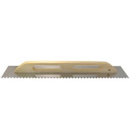 Gletiera inox cu zimti 8x8 mm, maner din lemn, 13x58 cm Comensal