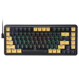 Tastatura Gaming mecanica Elf PBT switch-uri portocalii iluminare RGB Negru
