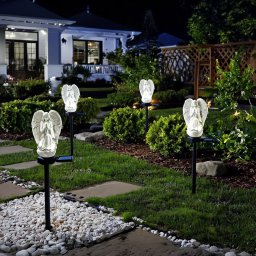 Set 2 Lampi Solare Decorative Inger cu LED, Iluminare Automata, Rezistente la Intemperii, IP44, 45 cm