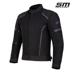 Geaca moto textila SM Racewear MeshTech - Barbati - Vara - Ventilata integral - Protectii CE - Negru