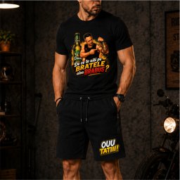 Compleu Personalizat De ce te uiti pe bratele alea Brabus? , Tricou E i Pantaloni Scurti