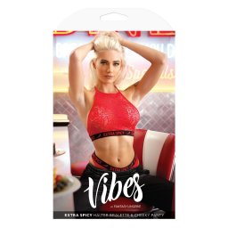 Set Lenjerie Fantasy Lingerie Extra Spicy Halter Dantelat Rosu