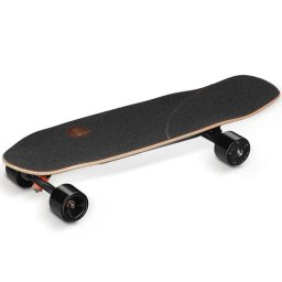 Skateboard Electric Exway Ripple Hub, 99Wh, putere 672 W, viteza maxima 25 km/h, autonomie 25 km, roti de 75 mm, iluminare RGB, greutate maxima 120Kg, telecomanda, Negru