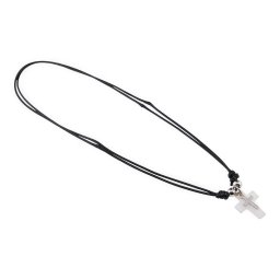 Colier reglabil cu pandantiv cruce din Sidef cu element alb, 22mm
