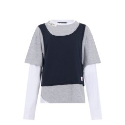 DSQUARED Bluză S75GD0534DTJ021 961 blue navy/grey melange/white