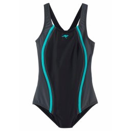 KangaROOS Costum de baie întreg albastru aqua / gri bazalt / negru