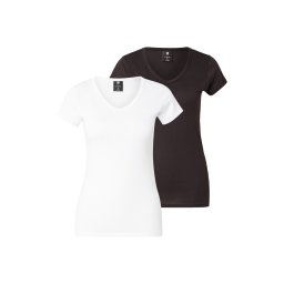 G-STAR Tricou negru / alb