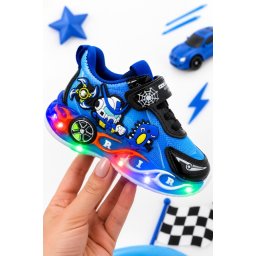 Pantofi sport cu lumini LED, Model Playful, Albastru