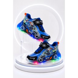 Pantofi sport cu lumini LED, Model Carting, Albastru