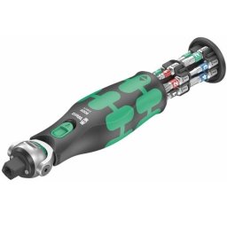 Cheie cu clichet, Wera, 1/4", 3/8", 133 mm, 73 dinti, Negru/Verde