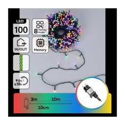 Aigostar - Ghirlandă de Crăciun LED pentru exterior, 100xLED/8 funcții, 13m, IP44, multicoloră