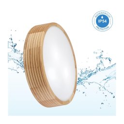 Plafonieră de baie LINARO 3xE27/15W/230V IP54 stejar Ø 37 cm