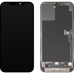 Display cu Touchscreen MP compatibil cu Apple iPhone 12 Pro Max, cu Rama, Versiune Soft OLED FHD Diagnostic, Negru