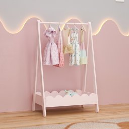 Garderoba pentru copii Vestnes roz cu spatiu de depozitare 99x66x38 cm