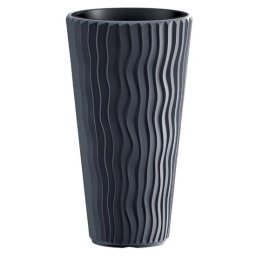 Ghiveci decorativ înalt Sandy Slim, antracit, 34,9x62 cm, Prosperplast