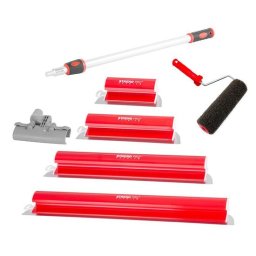 Set 4 gletiere profesionale inox cu rola si maner telescopic Strend Pro