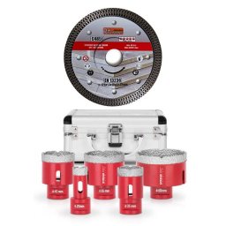 Set carote diamantate profesionale M14 20-68 mm cu disc diamantat 125 mm