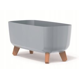 Jardiniera decorativa cu picioare, gri deschis, 18 L, 58x24x23,5 cm