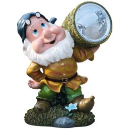 Decoratiune de gradina cu pitic solar din ceramica, 4 LED, 20x15x25 cm