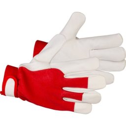 Manusi îmblanite din piele de capra si bumbac, rosu/alb, 10/XL, Strend Pro Marvic