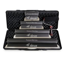 Set 4 gletiere profesionale inox 0,4 mm cu rola si geanta Olejnik