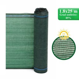 Plasa de umbrire HDPE cu protectie UV, 85%, verde, 1.8x25 m, Strend Pro