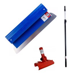 Set gletiera profesionala inox 80 cm cu suport si maner telescopic Ergolite