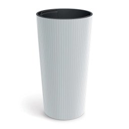 Ghiveci decorativ inalt alb 30x57,5 cm cu insertie, Lamia Slim
