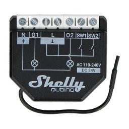 Intrerupator Shelly Qubino Wave 2 PM, Z-Wave, 16A, Negru
