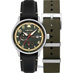 AVI-8 AVI-8 AV-4101-0A Mens Watch Hawker Hurricane McKellar Dual Time 44mm 5ATM AV-4101-0A