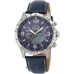 ETT Eco Tech Time ETT EGT-11574-31L Mens Watch Solar Titan Radio-Controlled 43mm 10ATM EGT-11574-31L