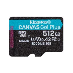 Card memorie microSDXC Kingston Canvas Go Plus SDCG4/512GBSP 512GB, Class 10, UHS-I U3, V30, A2