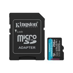 Card memorie microSDXC Kingston Canvas Go Plus SDCG4/256GB, Class 10, UHS-I U3, V30, A2 + Adaptor SD