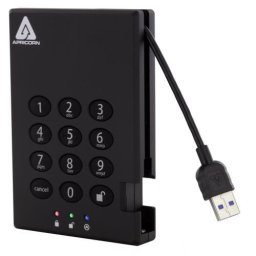 Hard disk extern Aegis Padlock 3.0, 2TB, USB 3.0 Tip A, 2.5inch, Black