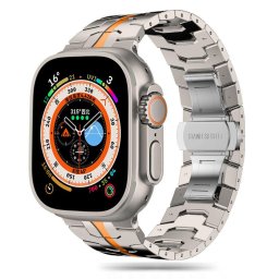 Curea pentru Apple Watch 1/2/3/4/5/6/7/8/9/SE/SE 2/Ultra/Ultra 2 (42/44/45/49mm) - Techsuit Watchband (W063) - Titanium Orange