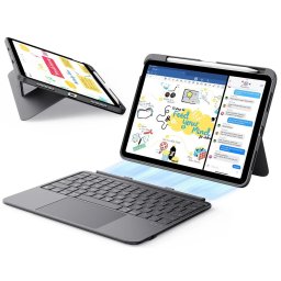 Husa pentru iPad Air 4 (2020) / Air 5 (2022) / Air 11 (2024) / Air 11 (2025) - ESR Flex Keyboard Case - Dark Gray