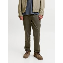 Jack & Jones, Pantaloni chino barbati, cu talie medie, Regular Fit, Jpstollie, Verde inchis (SELECTATI MARIMEA: 30, SELECTATI LUNGIMEA: 32)