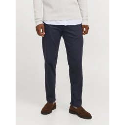 Jack & Jones, Pantaloni chino barbati, cu talie medie, Relaxed Fit, JPSTKANE BARRET, Bleumarin inchis (SELECTATI MARIMEA: 34, SELECTATI LUNGIMEA: 32)