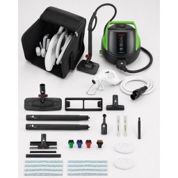 KIT Profesional Polti pentru Eliminarea PloE nitelor, Autonomie Nelimitata de Functionare, 1100 W, Emisie Abur pana la 120 gr min, 14 Accesorii, 5 BAR, Functie Turbo, Abur pana la 180 C, Negru Verde