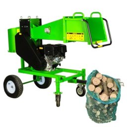 Tocator crengi Micul Fermier MF-MO1011-G01, motor benzina 18 CP, diametru maxim taiere 120 mm, cu carlig de remorcare, pentru brichete