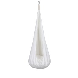 Leagan tip cocon pentru copii meowbaby boucle white , locul preferat pentru joaca si relaxare