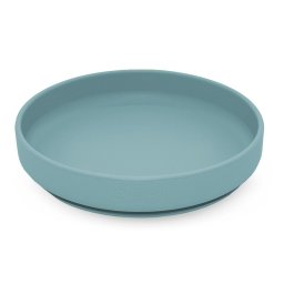 Farfurie, petite&mars, take&match, din silicon, cu ventuza, fara bpa, adecvata pentru masina de spalat vase si microunde, nu absoarbe mirosuri, 6 luni+, 400 ml, frosted sky, albastru